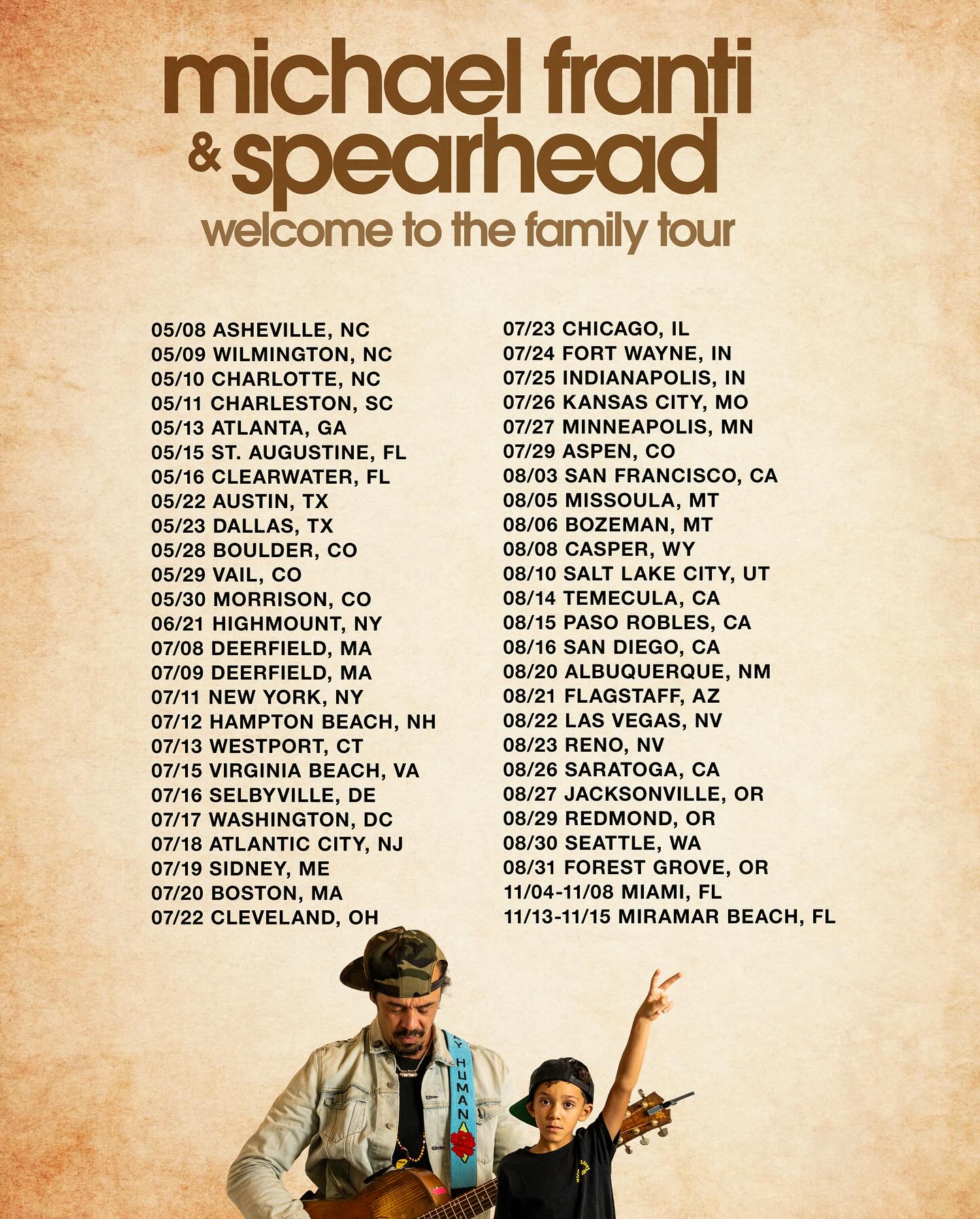 Michael Franti & Spearhead Welcome to the Family Tour Poster 2025